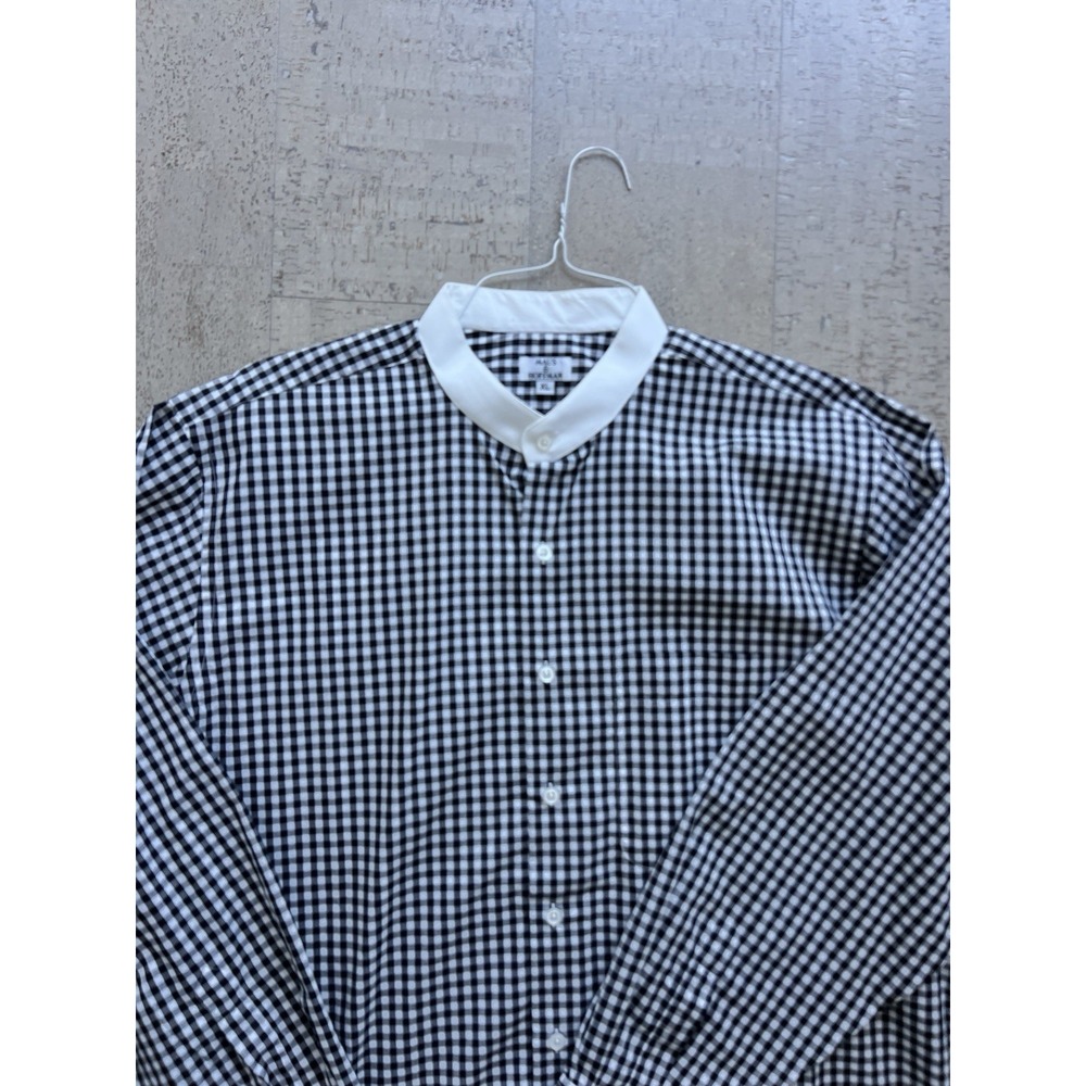 Maus & Hoffman Men's XL Black White Gingham Check Button Down Shirt